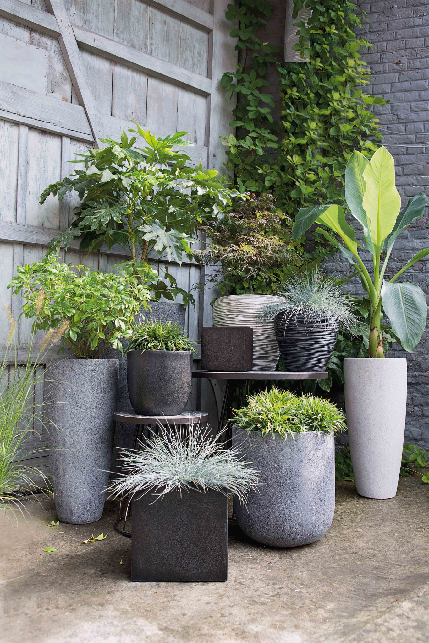 decoration exterieur de jardin jardinieres et pots